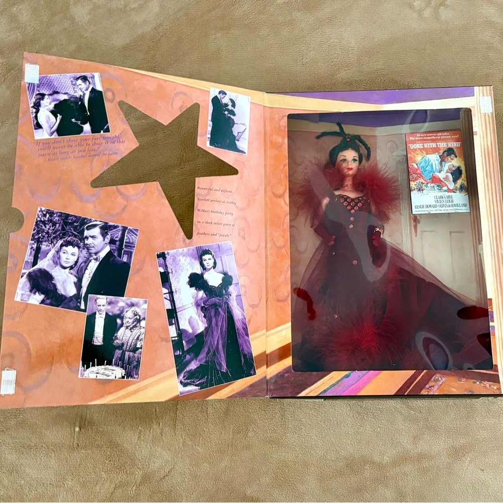 Barbie as Scarlet O'Hara in Elegant Red Ensemble